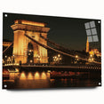 Acrylic print of a large abstract depiction of a European scenery, ideal for dining room or bedroom wall art.