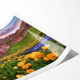 Extra large wall art featuring a line art floral design in black and white on a rolled canvas.