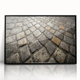 Large abstract wall art depicting the Rome skyline in muted earth tones on a framed acrylic panel.