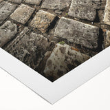 Art deco poster of Rome with muted earth tones on a rolled canvas, suitable for dining room wall art.