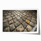 Rolled print of Rome scenery with floral accents in soft earth tones, ideal for art wall dining room.