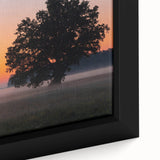 Extra large framed canvas of a textured, colorful European scenery in black, ideal for living room decor.