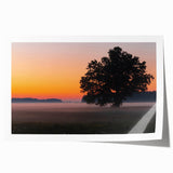 Extra large rolled print of a European scenery with vibrant floral elements, ideal for art wall dining room.