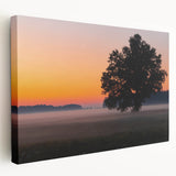 Large canvas print of a European scenery, featuring muted earth tones, ideal for kitchen wall art.