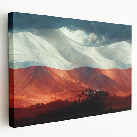 Side view of a stretched canvas featuring a European cityscape in muted earth tones, ideal for kitchen wall art.