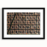 Extra large textured abstract art print of colorful Barcelona scenery on a black framed canvas, ideal for living room decor.