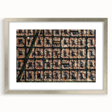 Extra large abstract art print of Barcelona scenery in textured silver frame, ideal for living room decor.