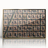 Art deco poster of Barcelona scenery in gold frame, acrylic print, suitable for modern art wall decor.