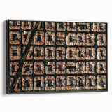 Black and white framed canvas of a vintage Barcelona landscape, ideal for bedroom wall decor.