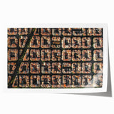 Rolled print of Barcelona scenery with vibrant floral elements in a large format, suitable for dining room or bathroom decor.