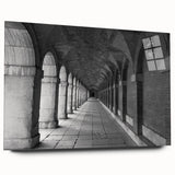 Large abstract wall art of Madrid skyline in muted earth tones on acrylic glass, ideal for bedroom or dining room decor.