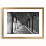 Extra large abstract art print of Madrid scenery in textured style, using muted earth tones on a framed canvas.