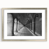 Textured abstract art print of Madrid skyline in muted earth tones on a framed canvas, ideal for bedroom art.