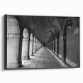 Black and white landscape art painting of Madrid on framed canvas, ideal for bedroom wall decor.