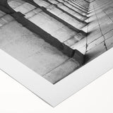 Art deco poster of Madrid scenery with muted earth tones on rolled canvas, ideal for dining room wall art.