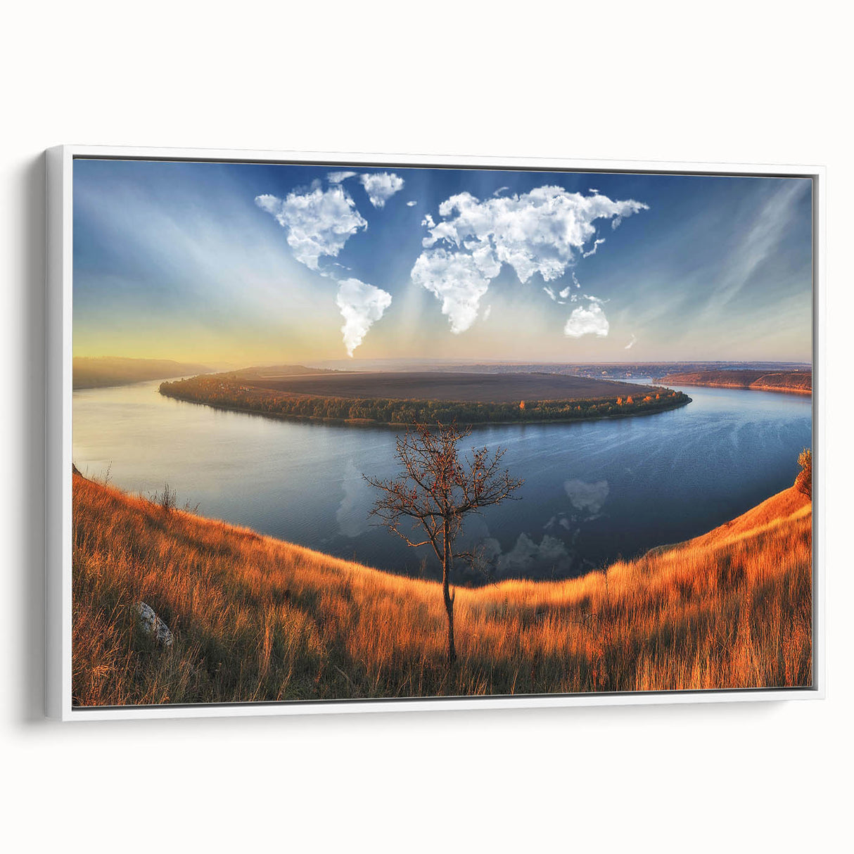Vintage poster art of a European Ukrainian scenery on a framed canvas, featuring vibrant colors, ideal for living room decor.