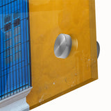 Large abstract wall art of Yucatan scenery in mid-century modernist style on acrylic, ideal for dining room decor.