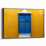 Black and white framed canvas of Yucatan landscape, ideal for bedroom wall art.