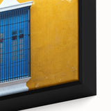 Extra large framed canvas featuring a textured depiction of Yucatán scenery in vibrant colors, ideal for living room decor.