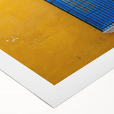 Art deco poster of Yucatan scenery in pastel shades on rolled canvas, suitable for dining room wall art.