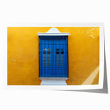 Extra large rolled print of Yucatan scenery with vivid floral elements, ideal for art wall dining room or bathroom.