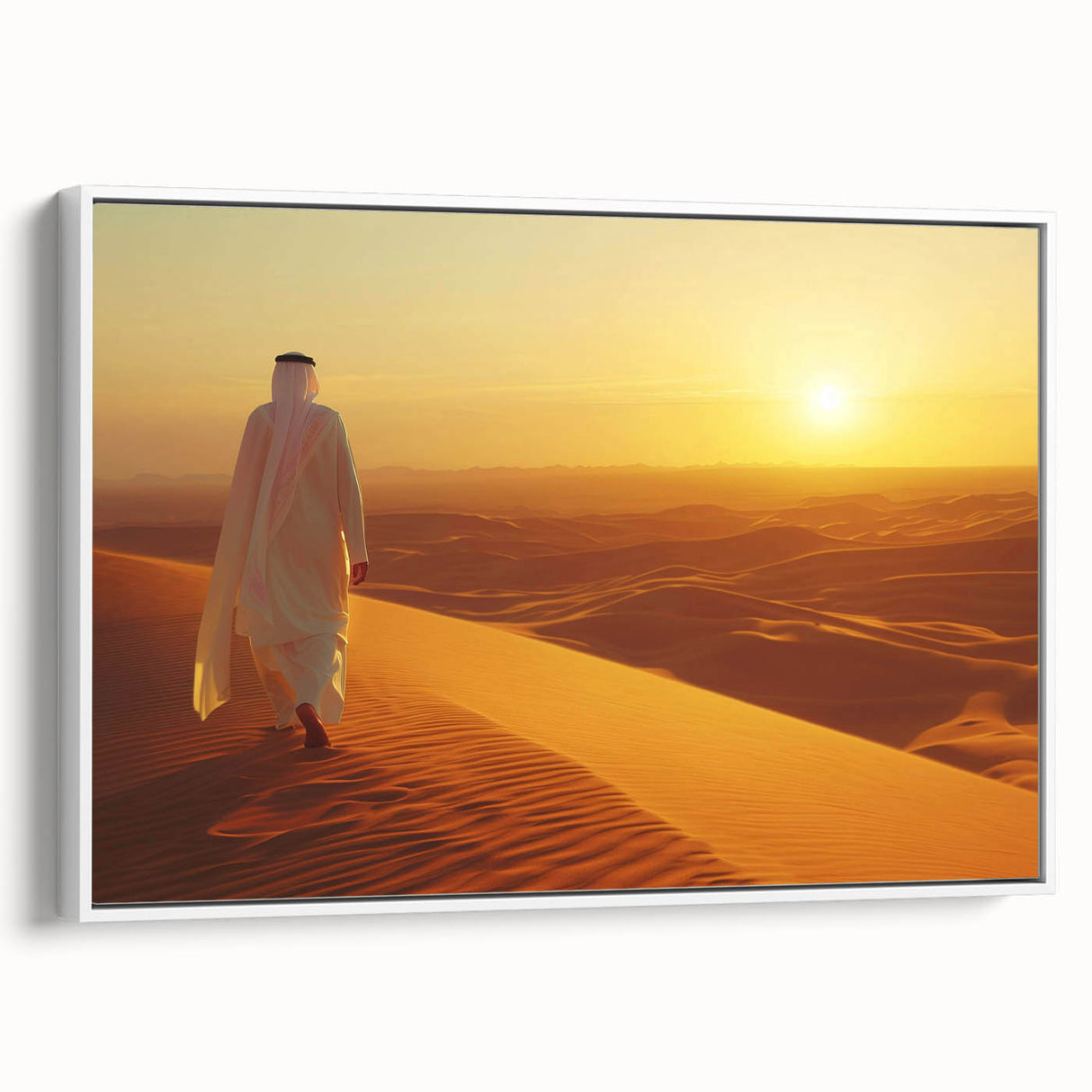 Vintage poster art of Abu Dhabi skyline in vibrant colors on extra large framed canvas, ideal for living room decor.