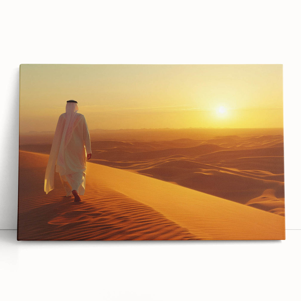 Black and white stretched canvas of Abu Dhabi skyline, ideal for kitchen wall art or bedroom ambiance.