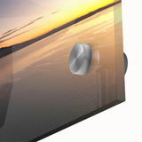 Large abstract wall art featuring Auckland scenery in muted blue and green tones on acrylic glass.