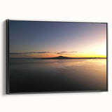 Black and white framed canvas of Auckland landscape, ideal for bedroom wall art.