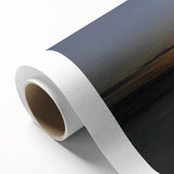 Art deco poster of Auckland skyline in muted blue tones on rolled canvas, ideal for nursery wall art.