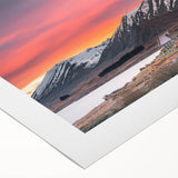 Art deco poster of Canterbury, New Zealand scenery in muted earth tones on rolled canvas, suitable for dining room wall art.