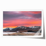 Extra large rolled canvas print of Canterbury, New Zealand scenery with vibrant green and blue tones.