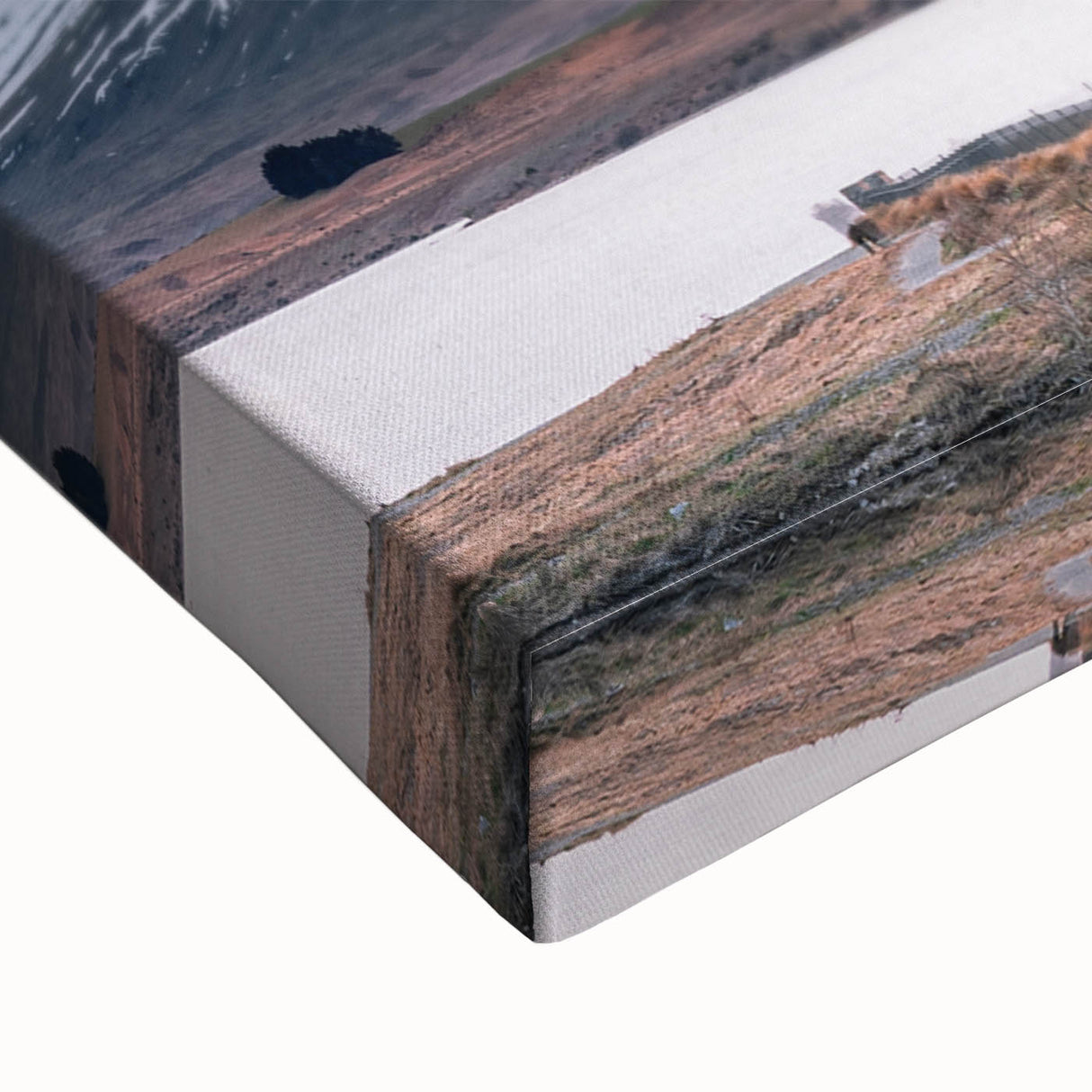 Black and white landscape art painting of Canterbury, New Zealand on stretched canvas, suitable for bedroom wall decor.