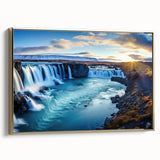 Framed canvas wall art featuring a vintage-style landscape painting of an Argentinian scene, with muted earth tones.