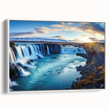 Vintage poster art of an Argentine landscape on a framed canvas, featuring colorful art in extra large size.