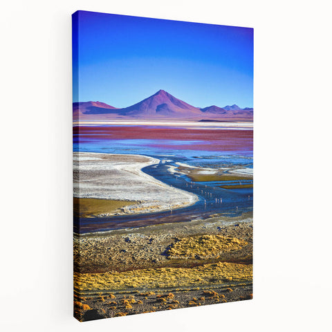 Large canvas print of a Bolivian landscape in muted earth tones, suitable for kitchen wall art.