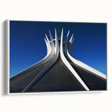 Vintage poster art of a Brazilian landscape on a framed canvas, featuring vibrant colors, ideal for living room decor.