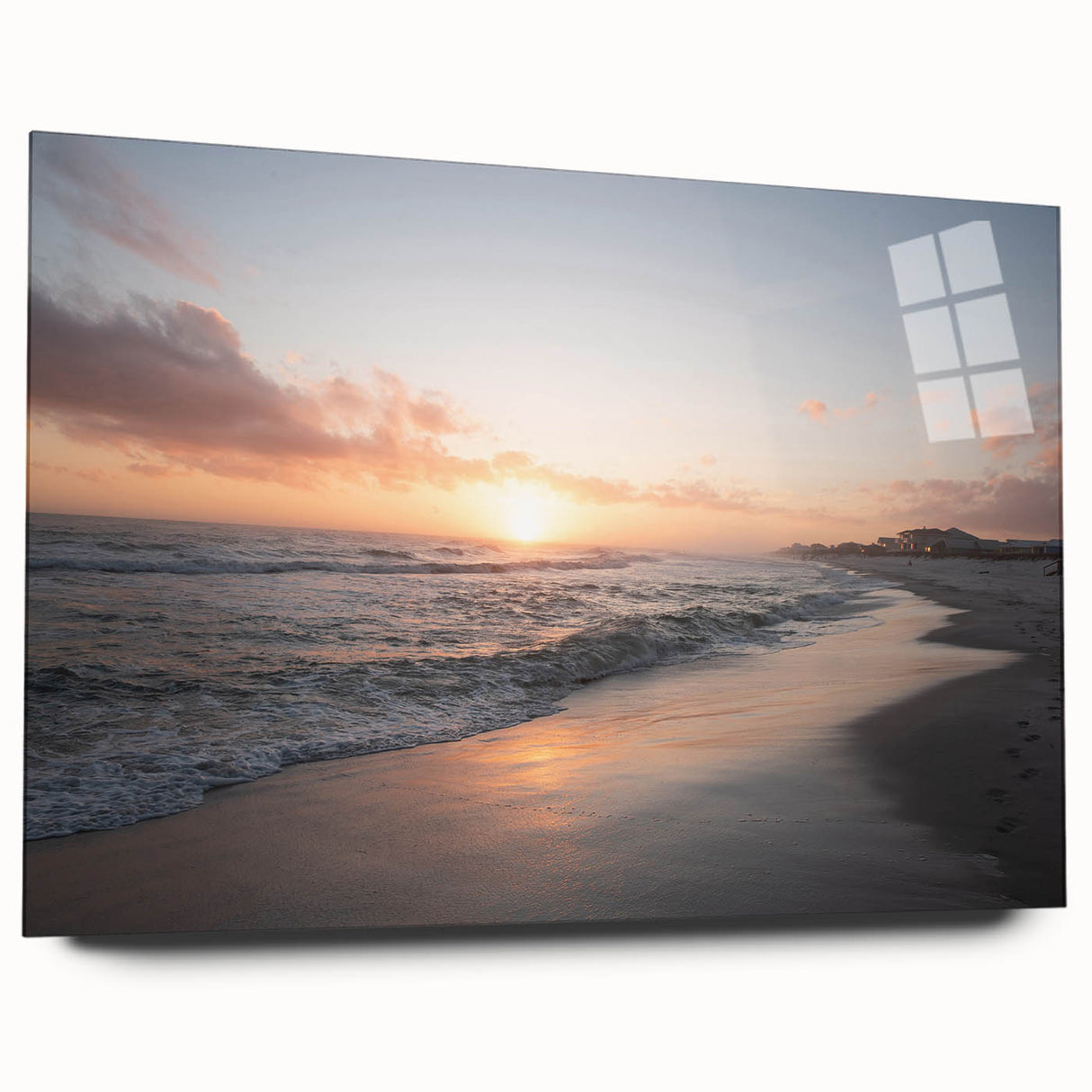 Acrylic print of a large abstract depiction of Alabama scenery in soft earth tones, suitable for bedroom or dining room art.