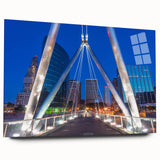 Large abstract wall art of a Connecticut landscape in muted earth tones on acrylic glass.