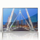 Art deco poster of Connecticut scenery in muted colors on a framed acrylic, ideal for modern nursery wall art.