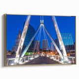 Framed canvas of a serene Connecticut landscape in muted gold and black tones, ideal for bedroom wall decor.