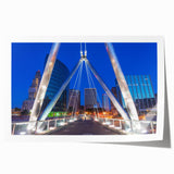 Rolled print of Connecticut scenery with soft floral elements in muted green and blue tones, ideal for dining room wall art.