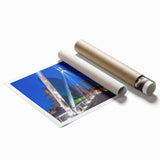 Extra large rolled print of a Connecticut landscape with vibrant green and floral elements.