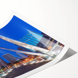 Extra large wall art featuring line art flowers in soft pastel colors on a rolled print.