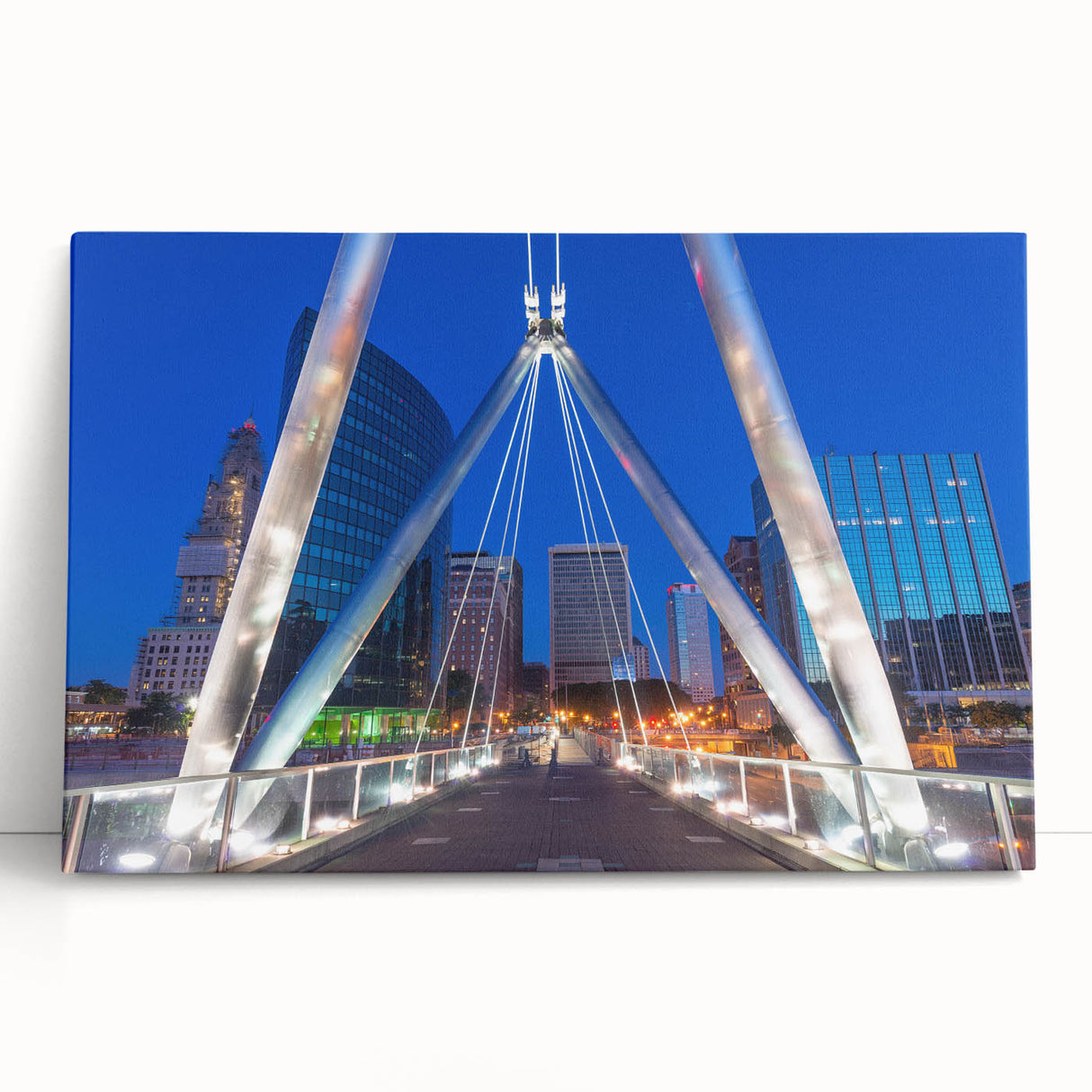 Black and white photo of Connecticut scenery on stretched canvas, ideal for kitchen wall art.