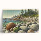 Black and white large canvas print of Acadia National Park, ideal for kitchen wall art.