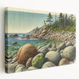 Acadia National Park scenery on stretched canvas, featuring lush greens and blues, ideal for kitchen wall art.