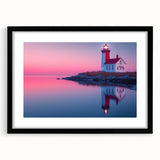 Abstract art print of a vibrant Maine scenery in textured colors on a large framed canvas, ideal for living room decor.