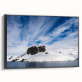 Black and white framed canvas depicting the Charlotte skyline, ideal for bedroom wall art.
