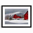 Extra large abstract art print depicting vibrant, colorful Vermont scenery on textured canvas, framed in black.